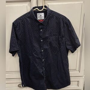 Cactus Menswear extra large slim fit short sleeved shirt, navy and red